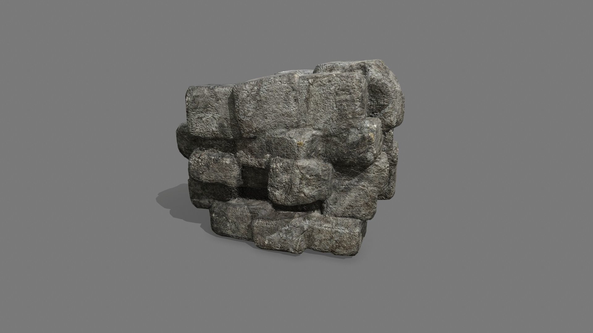 Stone Set rock Low-poly 3D model_10