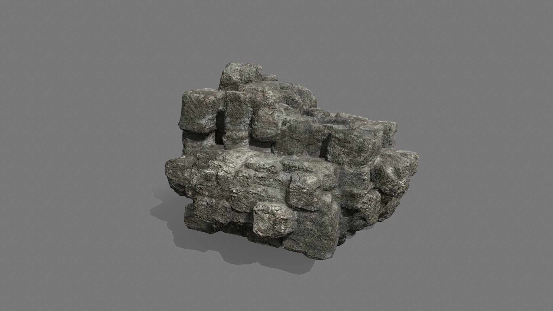 Stone Set rock Low-poly 3D model_14