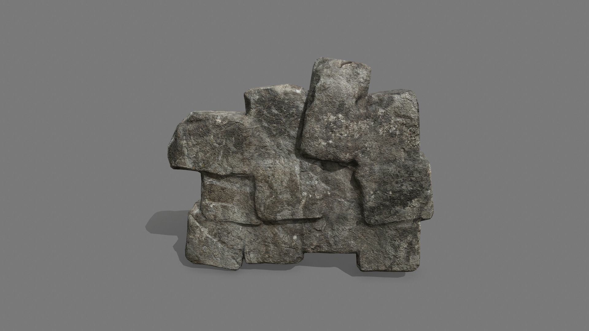 Stone Set rock Low-poly 3D model_3