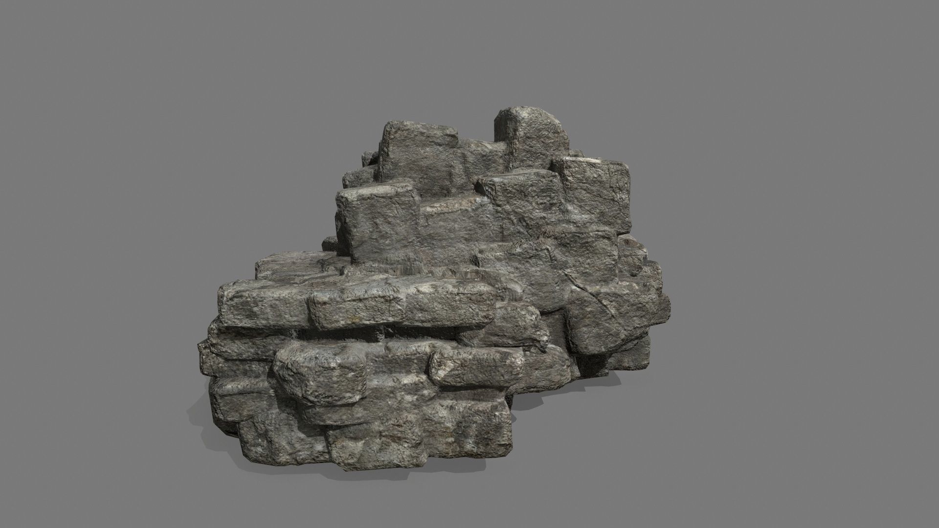 Stone Set rock Low-poly 3D model_16