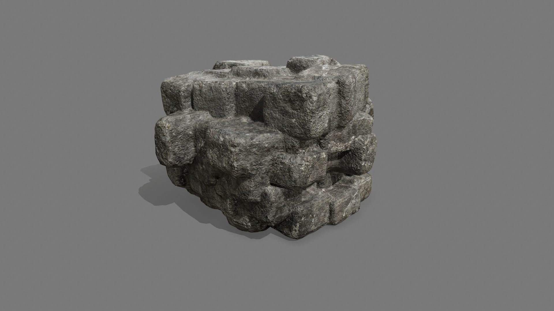 Stone Set rock Low-poly 3D model_1