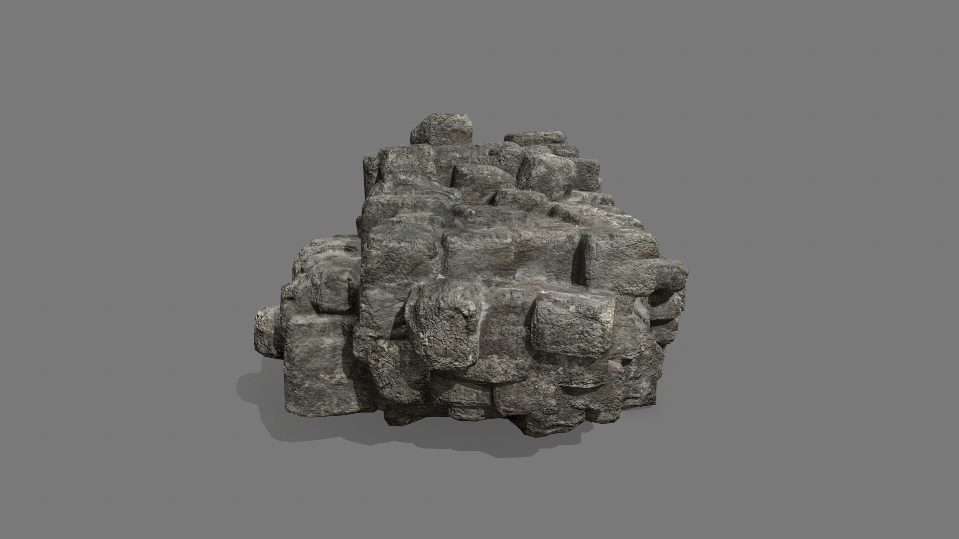 Stone Set rock Low-poly 3D model_13