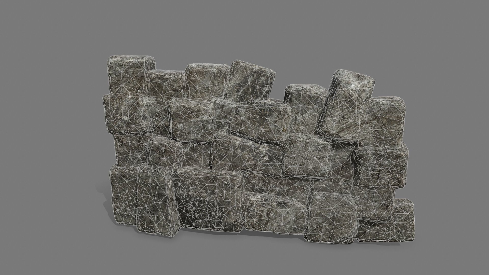 Stone Set rock Low-poly 3D model_7