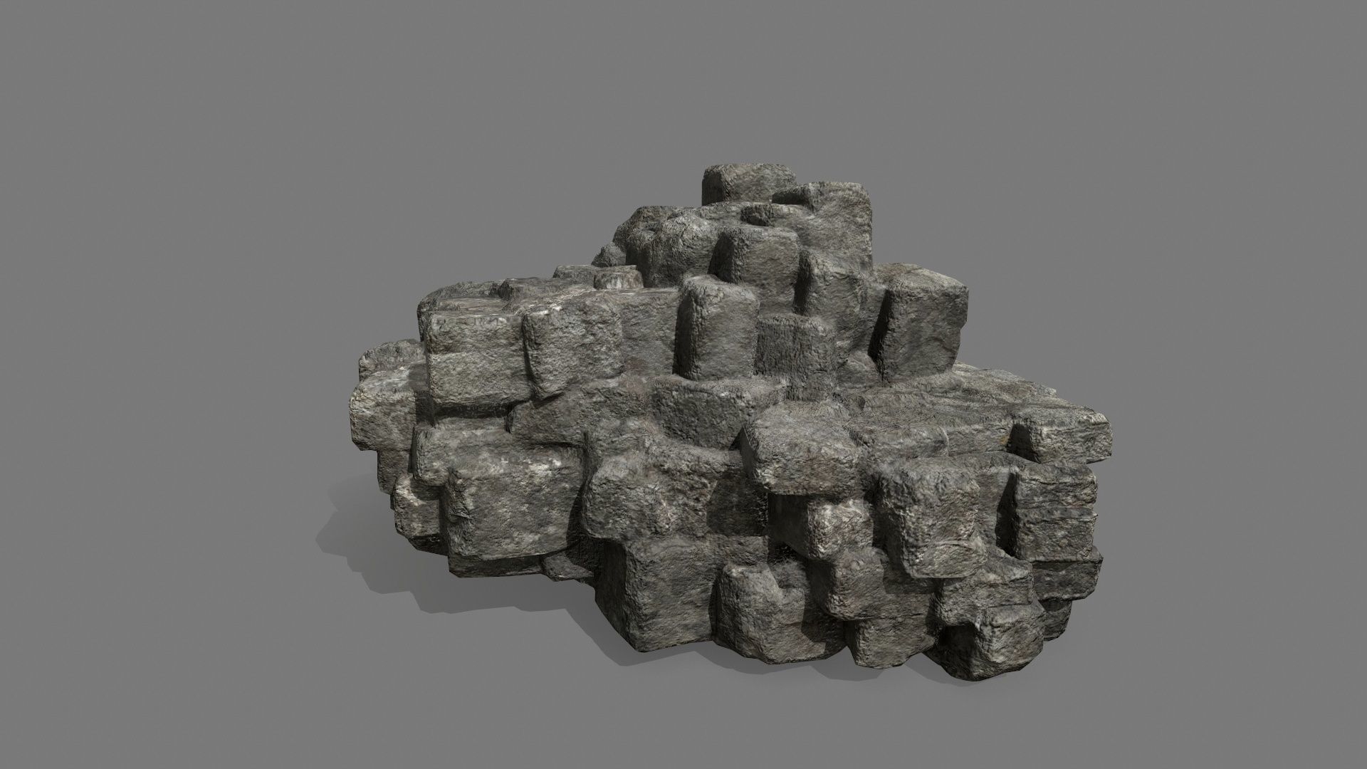 Stone Set rock Low-poly 3D model_12