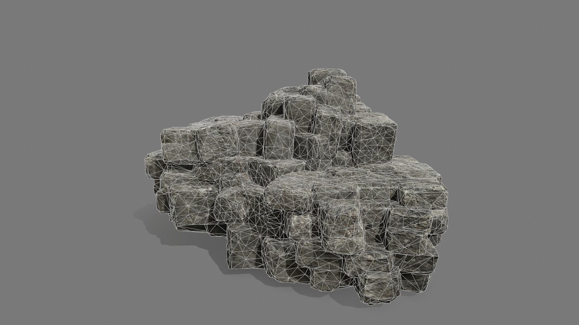 Stone Set rock Low-poly 3D model_17