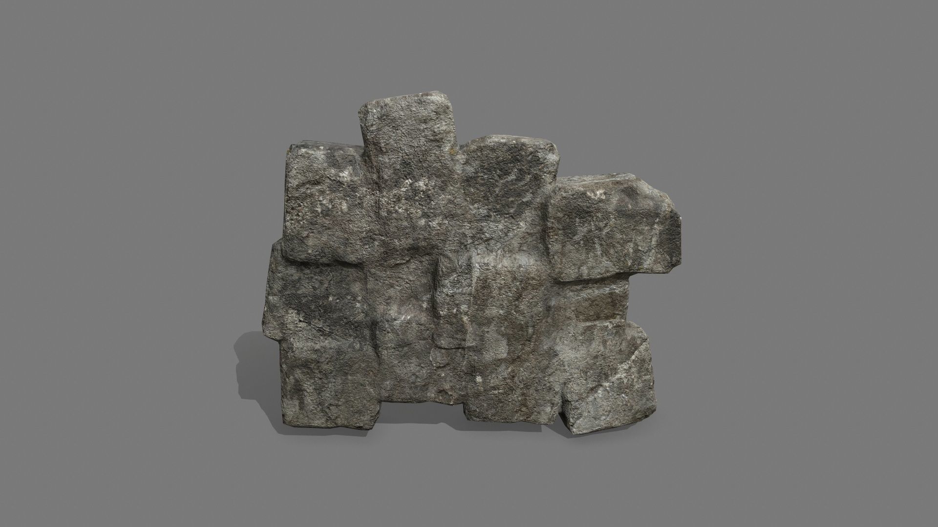 Stone Set rock Low-poly 3D model_2
