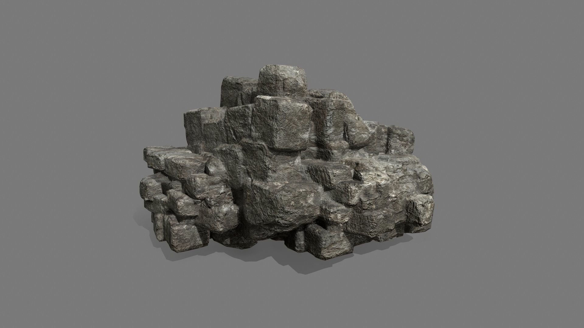 Stone Set rock Low-poly 3D model_15