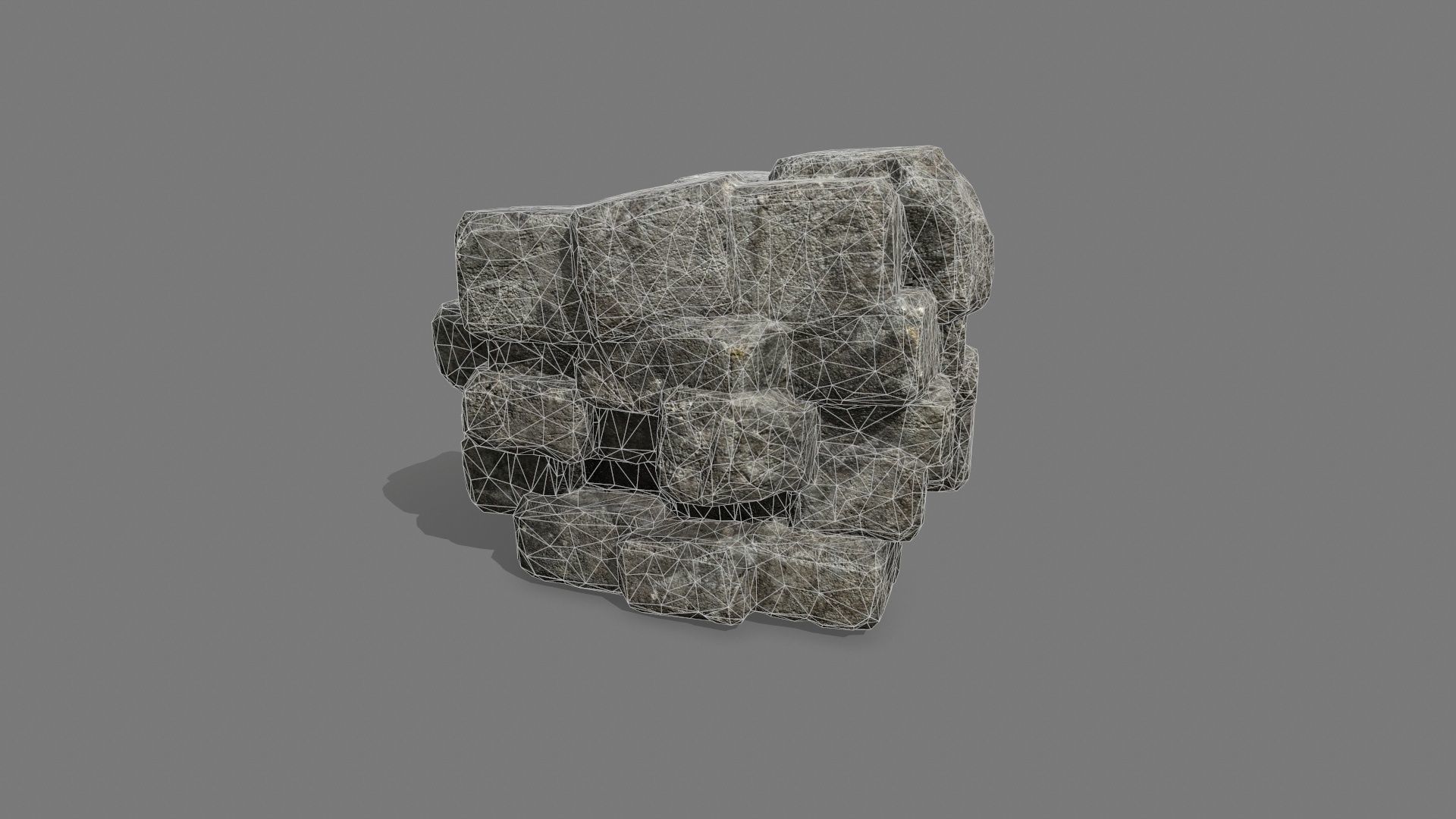 Stone Set rock Low-poly 3D model_11