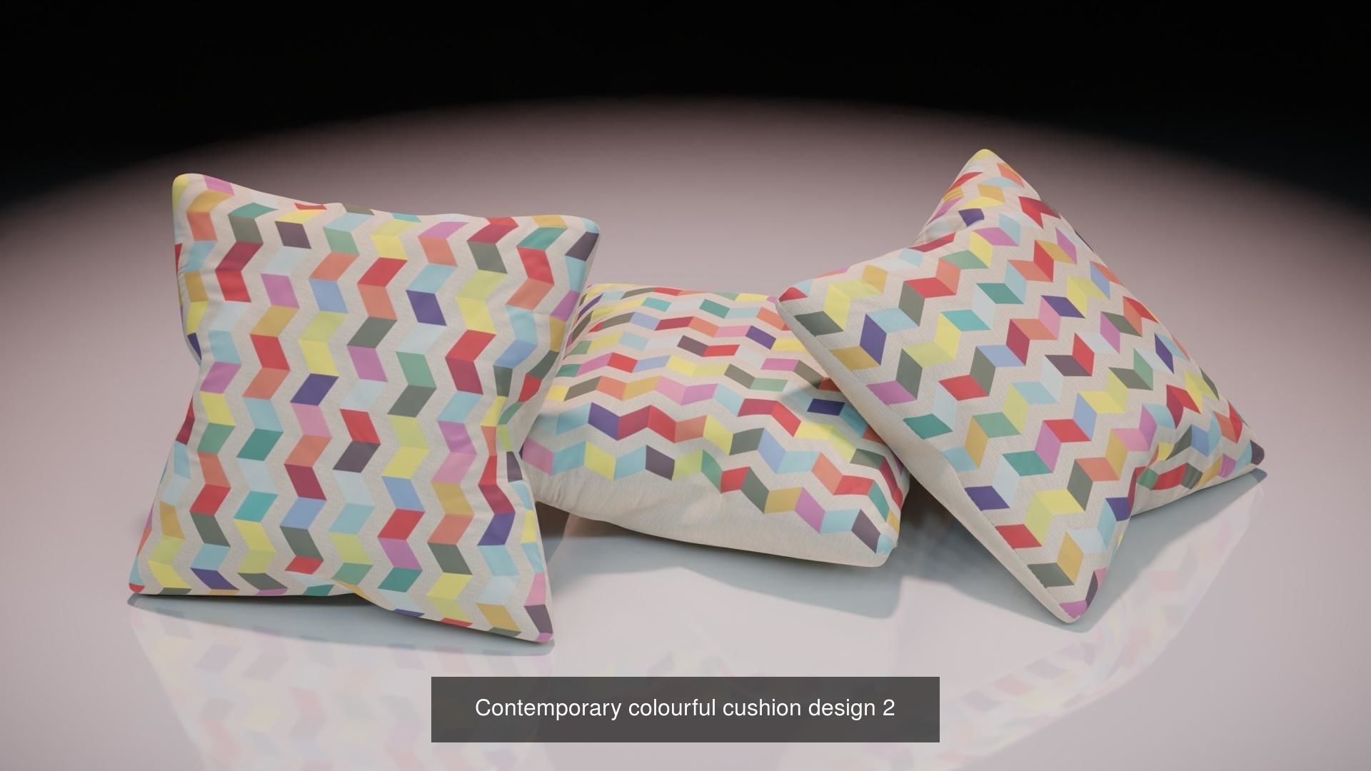 Contemporary colourful cushion designs 3D Model Collection_3