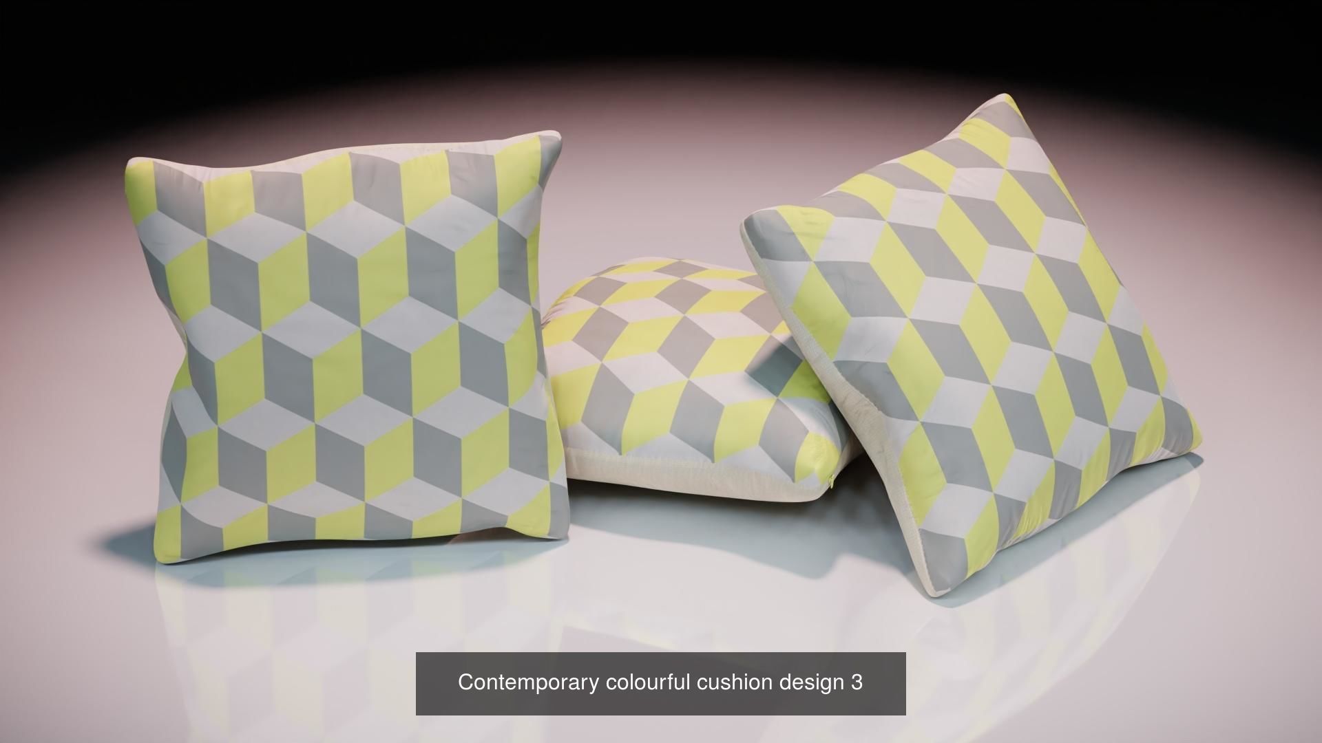 Contemporary colourful cushion designs 3D Model Collection_4