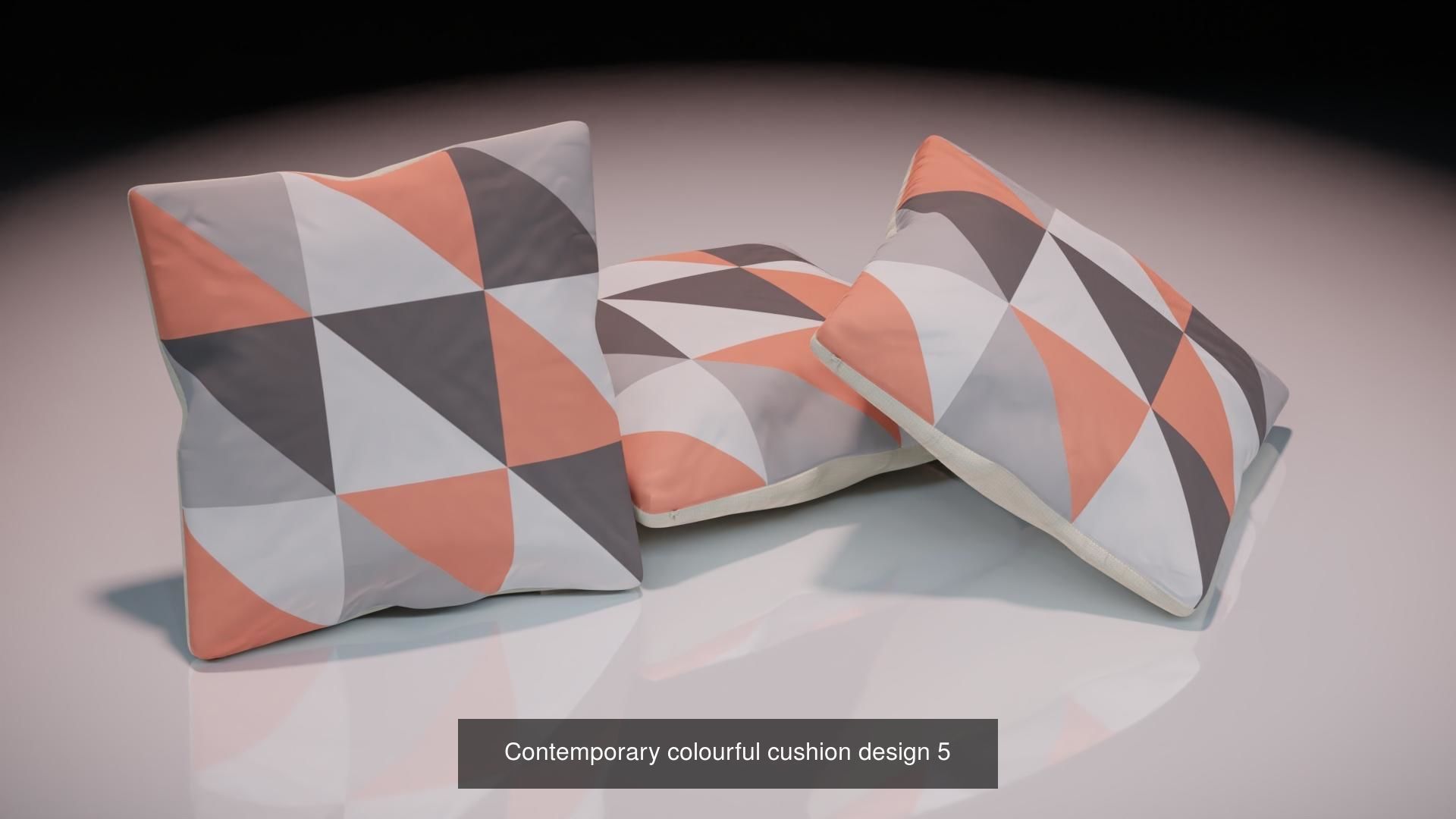 Contemporary colourful cushion designs 3D Model Collection_6