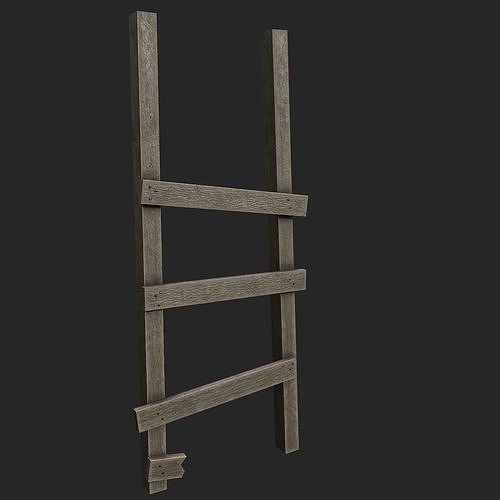 Old Ladder Free low-poly 3D model