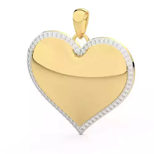 heart pendant diamonds  3D print model