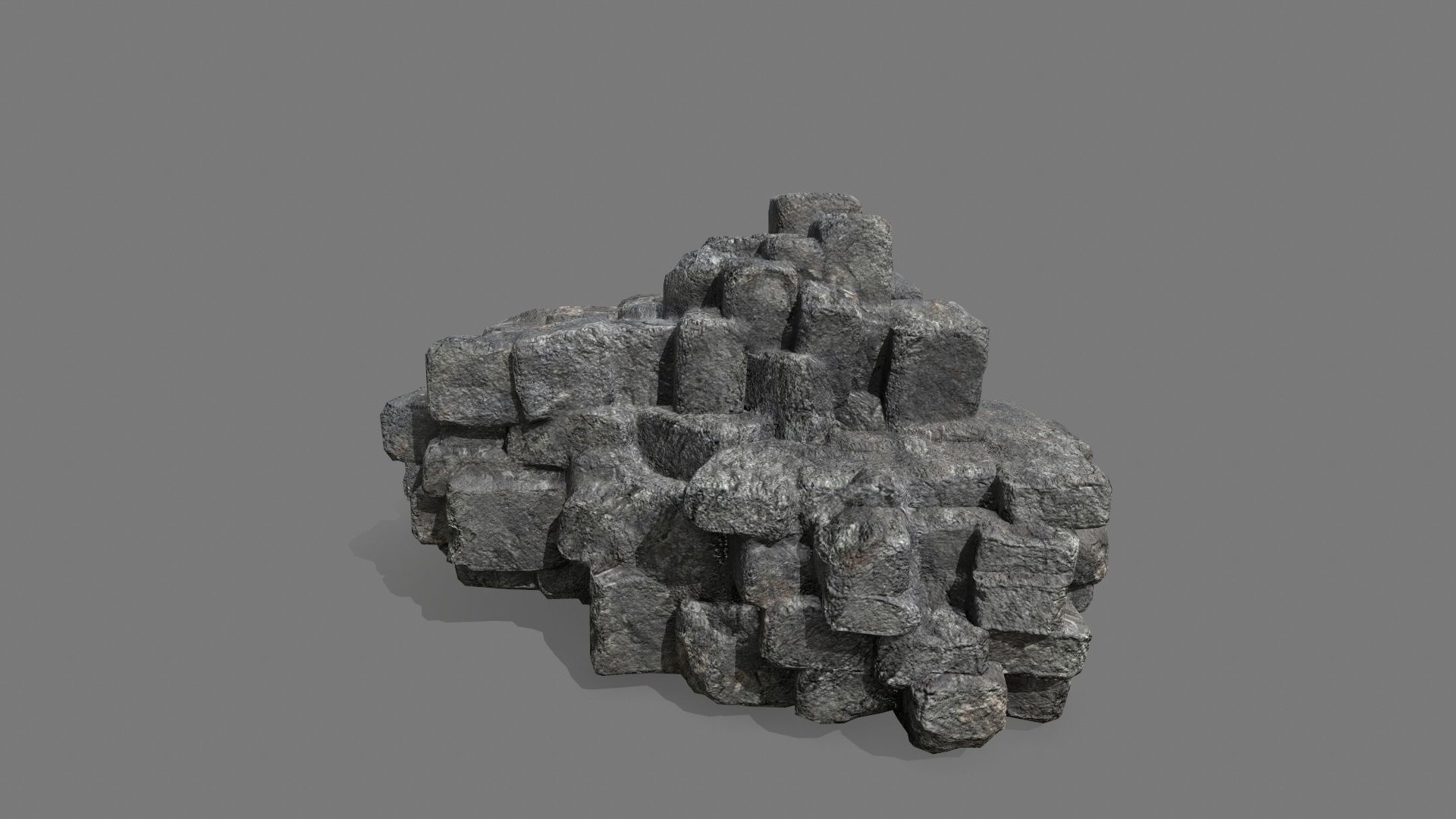Stone Set piece of rock Low-poly 3D model_19
