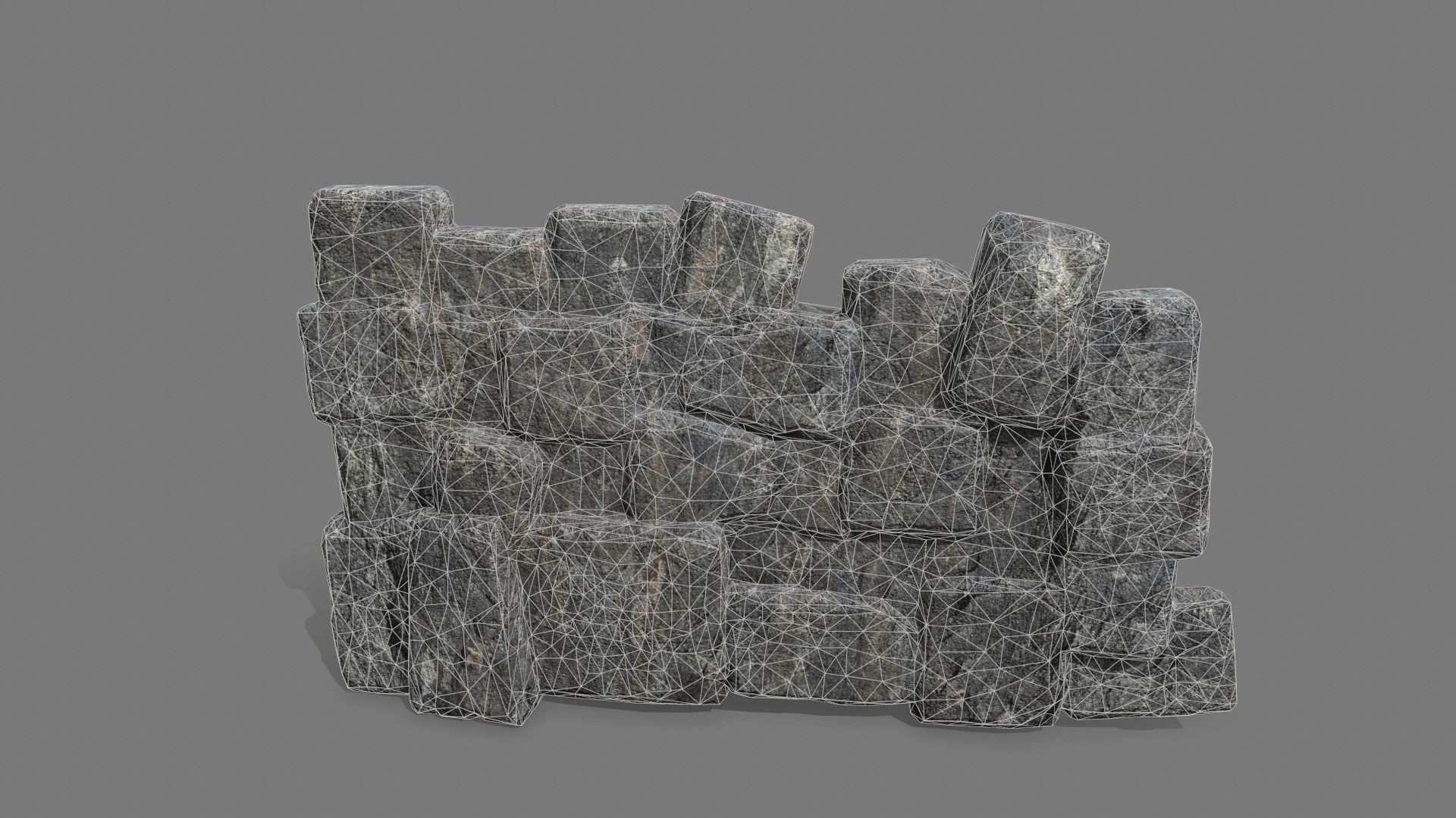 Stone Set piece of rock Low-poly 3D model_7
