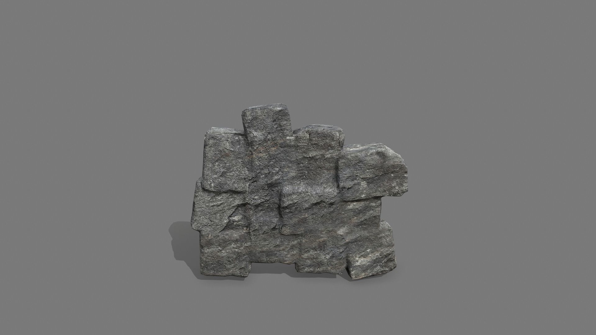 Stone Set piece of rock Low-poly 3D model_2