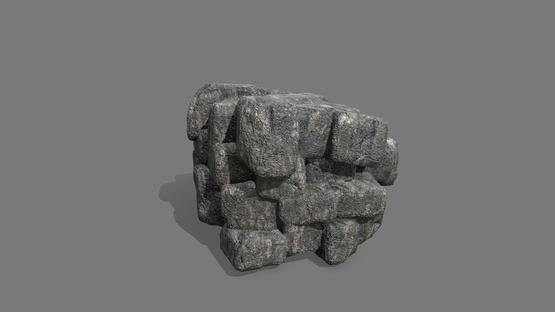 Stone Set piece of rock Low-poly 3D model_8