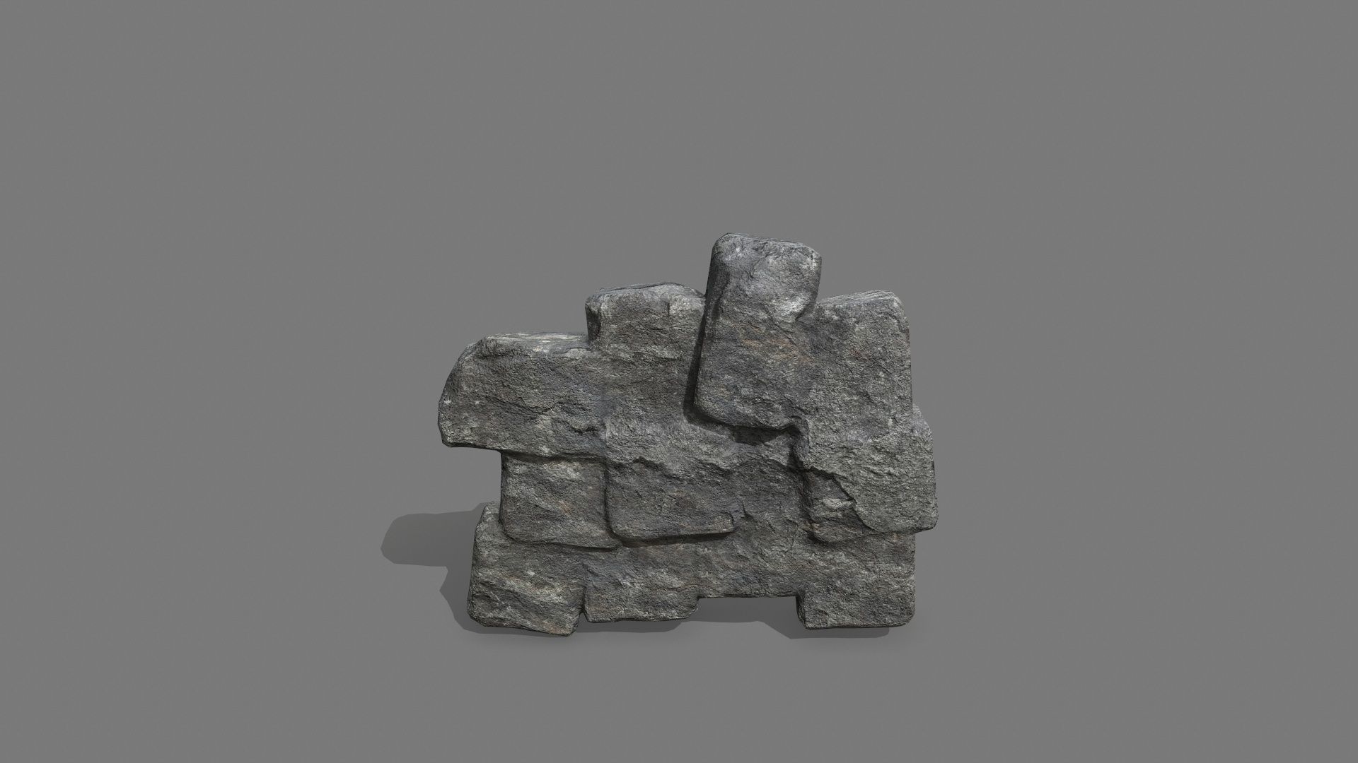 Stone Set piece of rock Low-poly 3D model_3