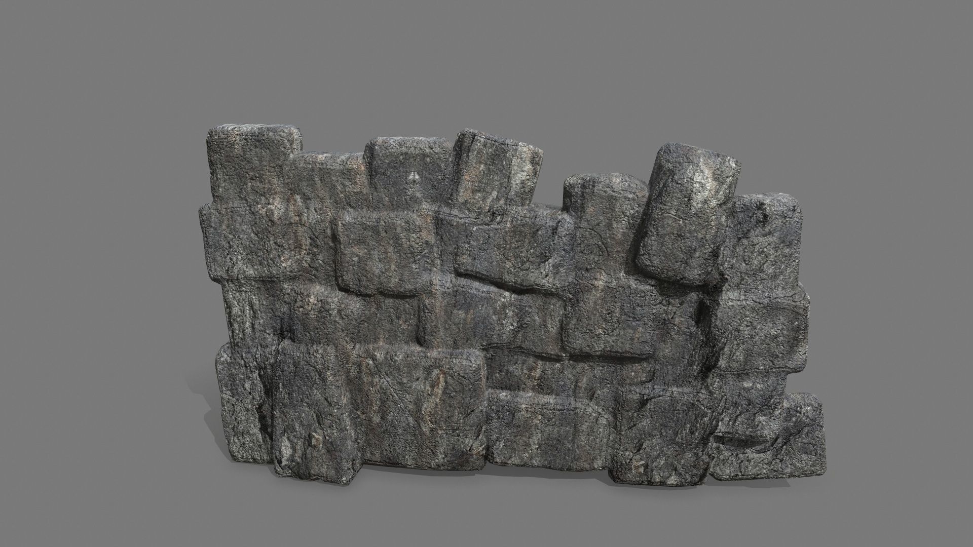 Stone Set piece of rock Low-poly 3D model_6