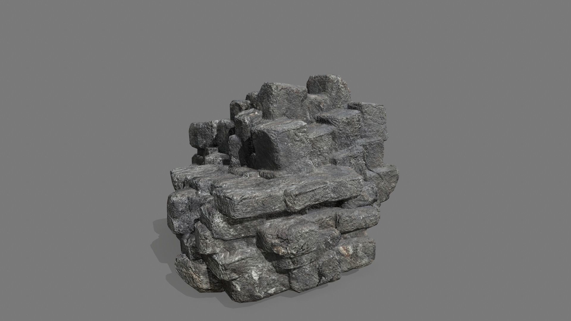 Stone Set piece of rock Low-poly 3D model_18