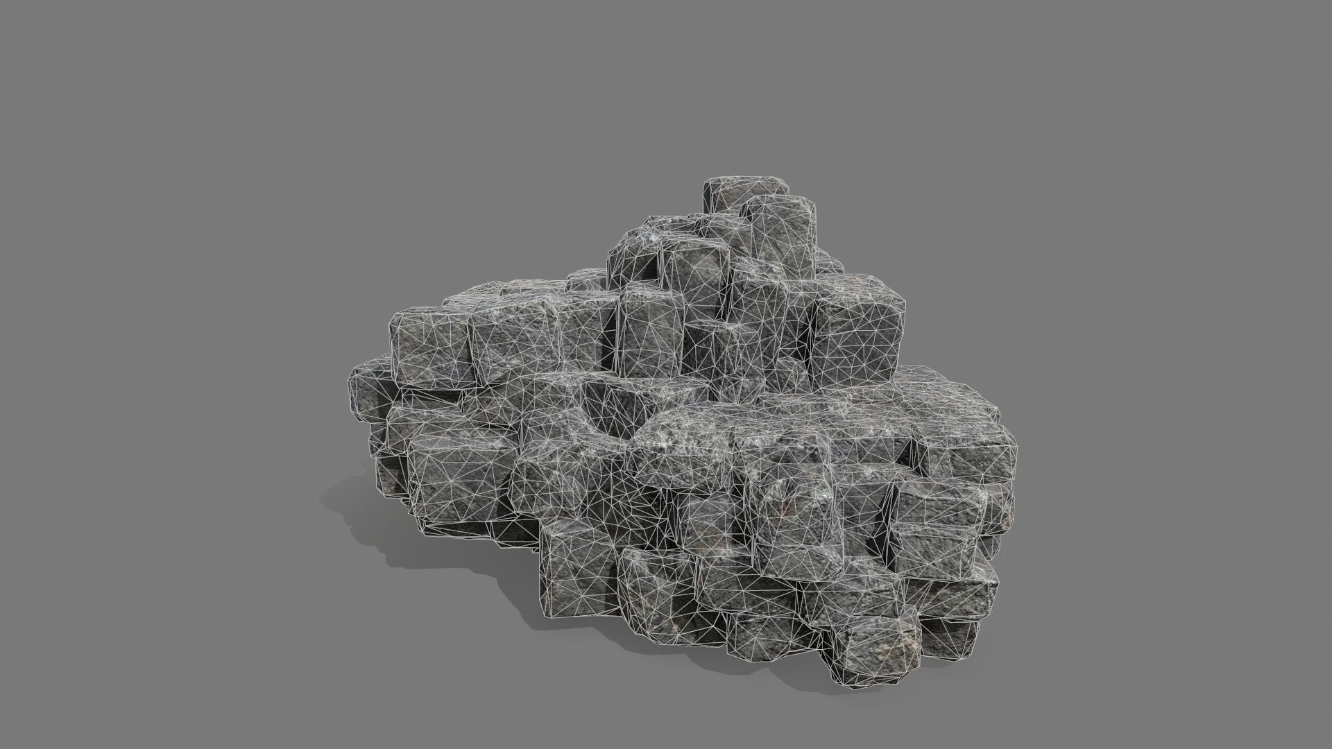 Stone Set piece of rock Low-poly 3D model_11
