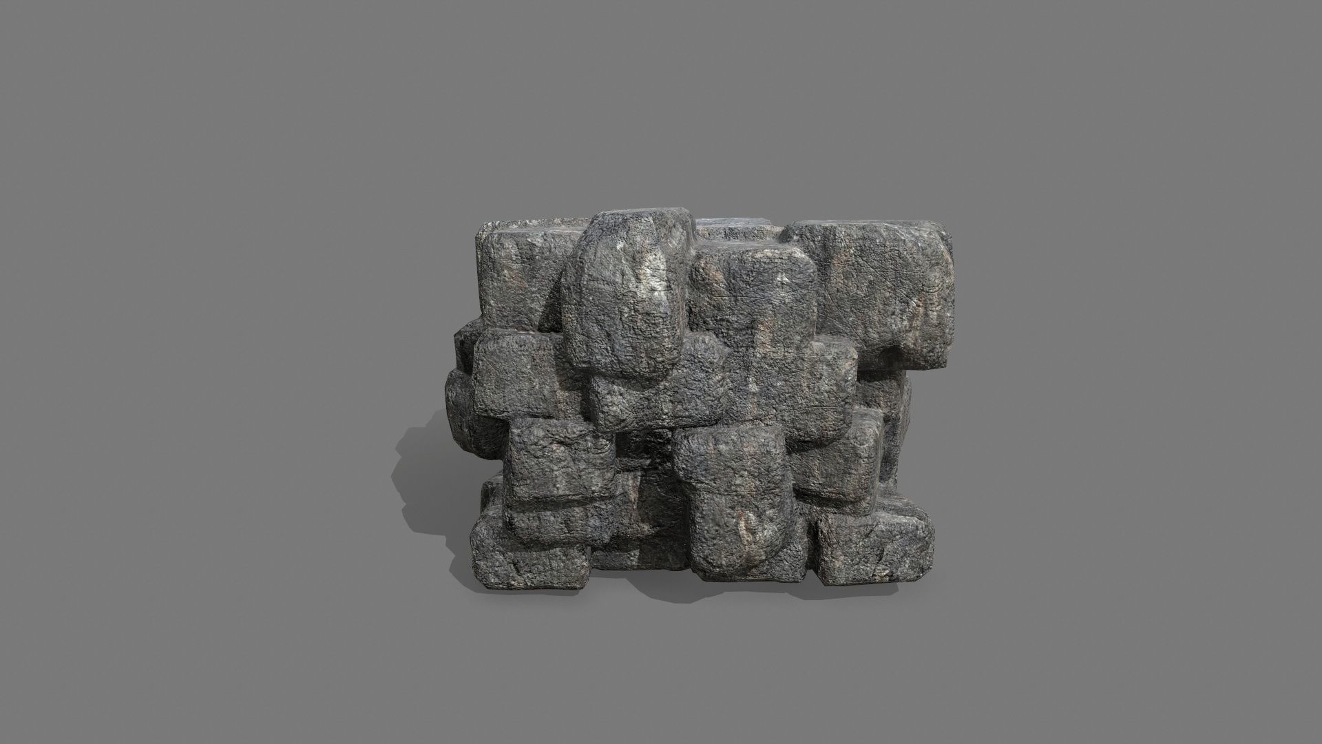 Stone Set piece of rock Low-poly 3D model_12