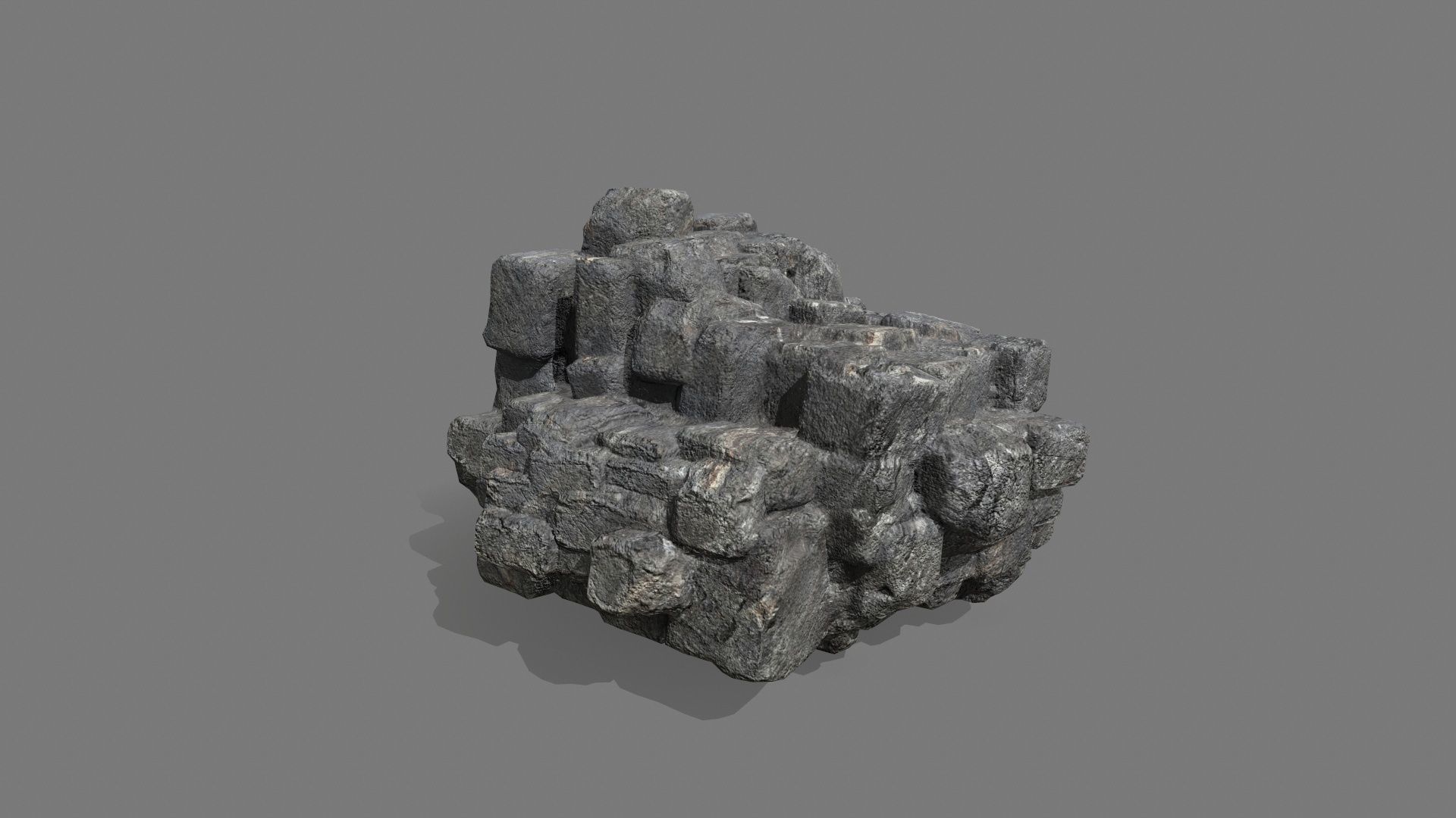 Stone Set piece of rock Low-poly 3D model_16