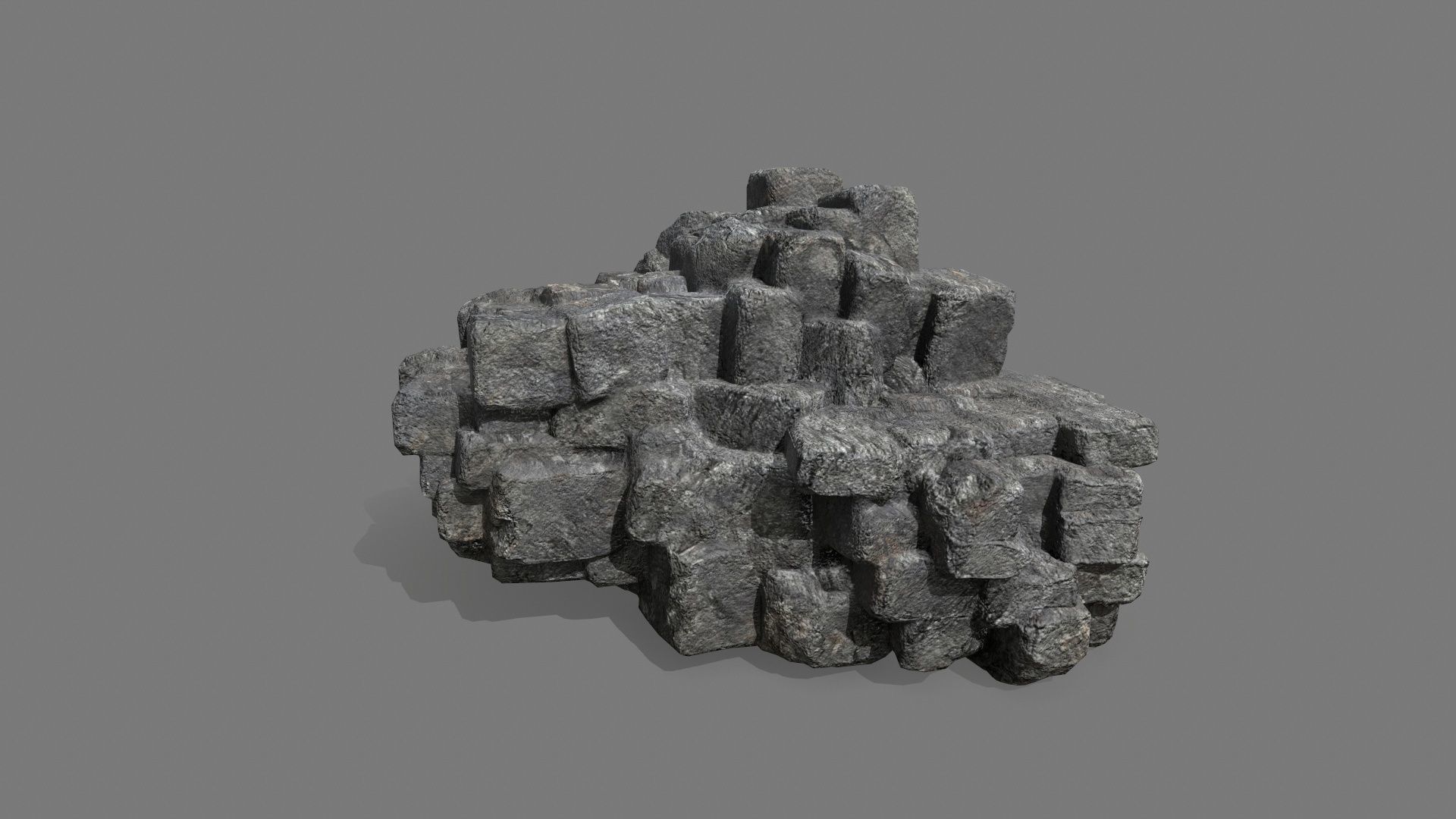 Stone Set piece of rock Low-poly 3D model_14