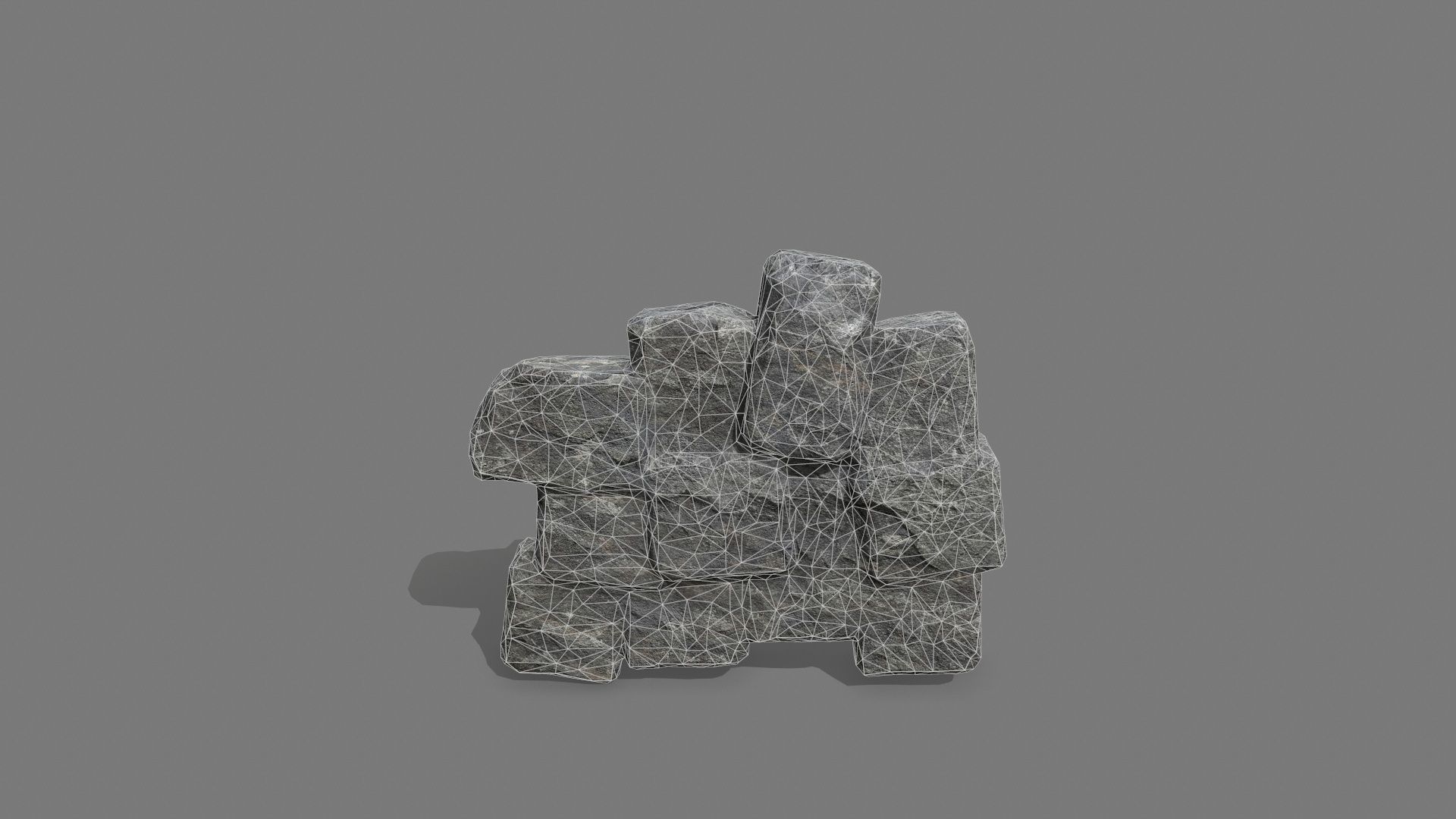 Stone Set piece of rock Low-poly 3D model_4