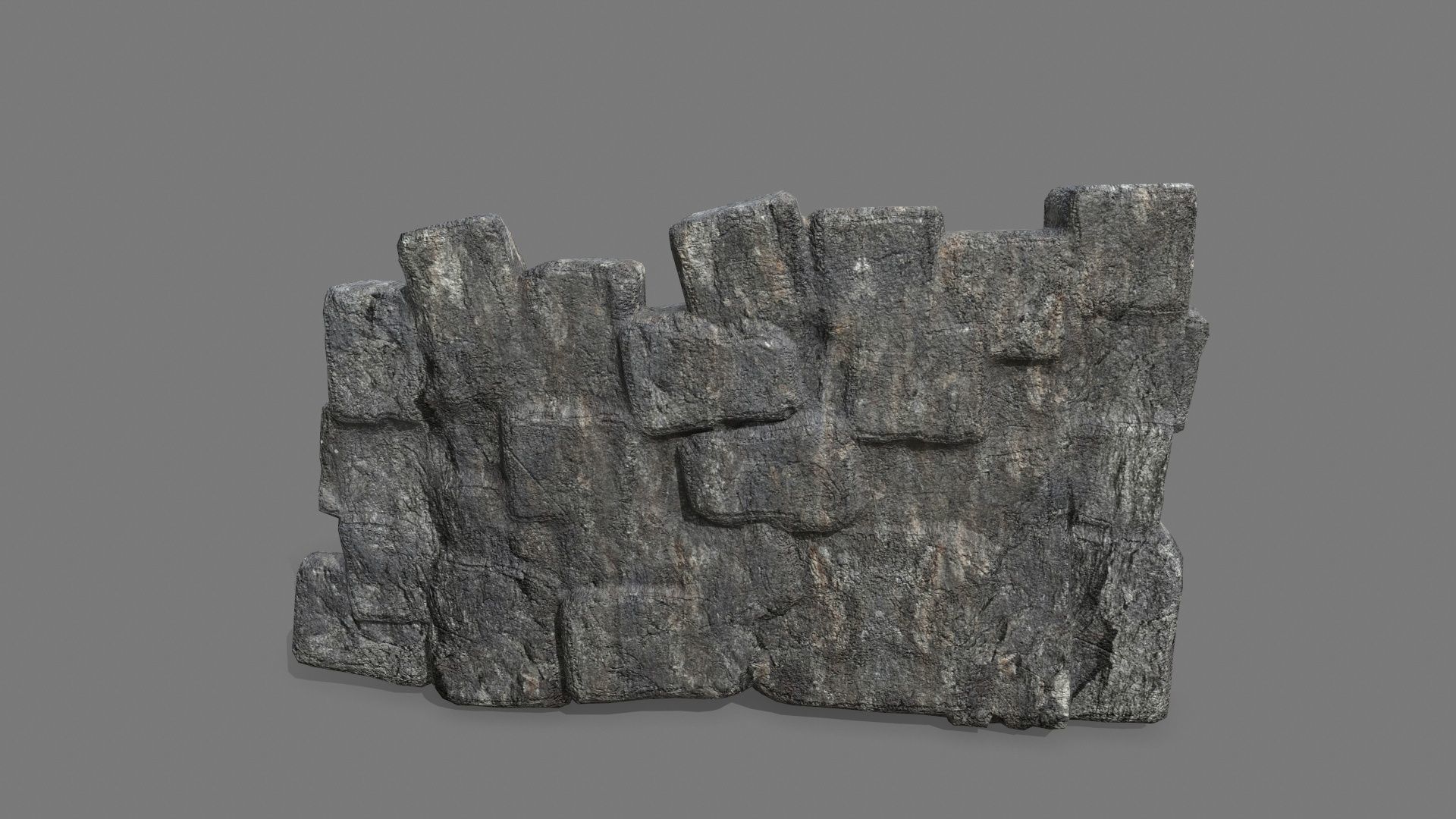 Stone Set piece of rock Low-poly 3D model_5