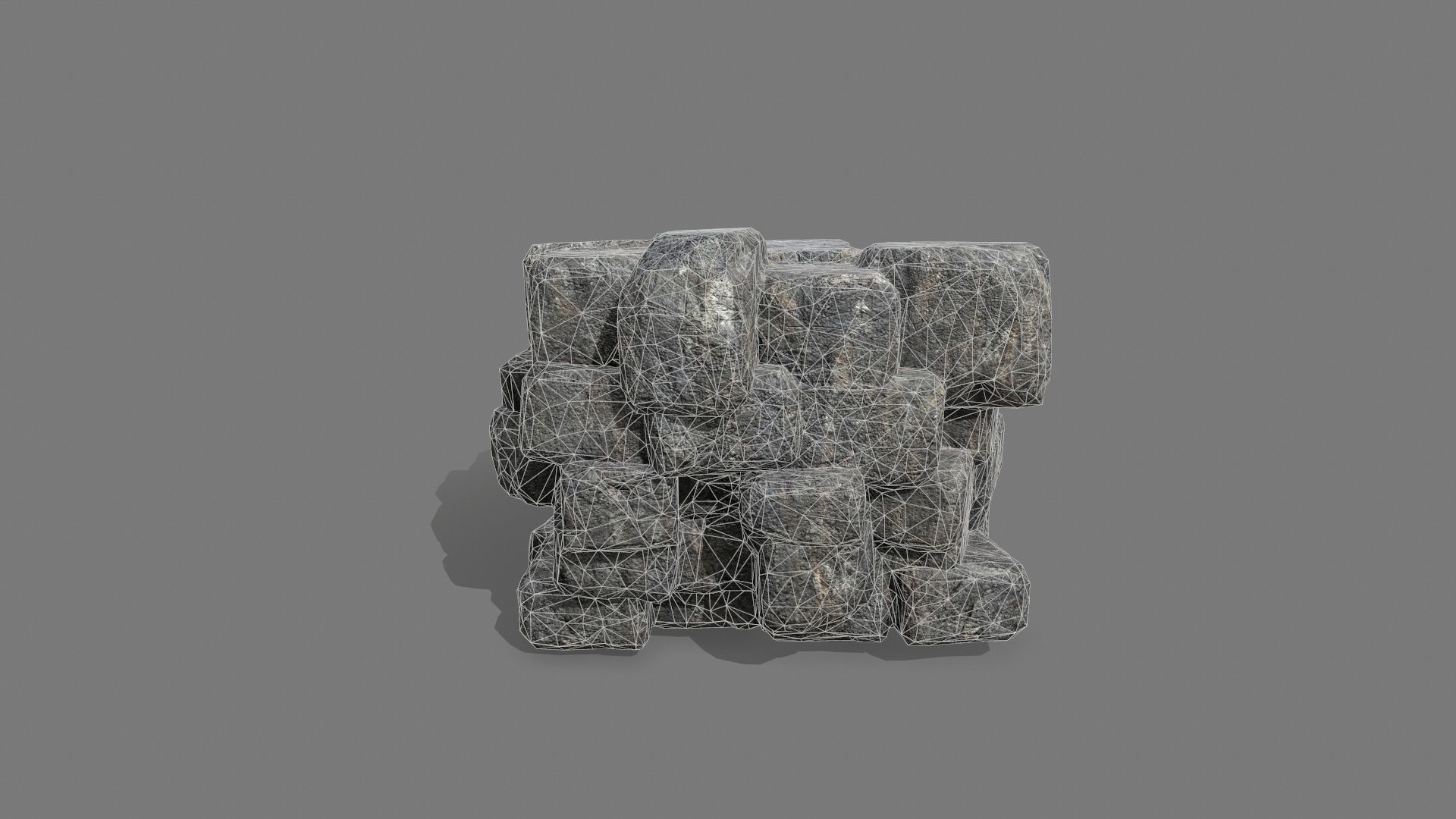 Stone Set piece of rock Low-poly 3D model_13