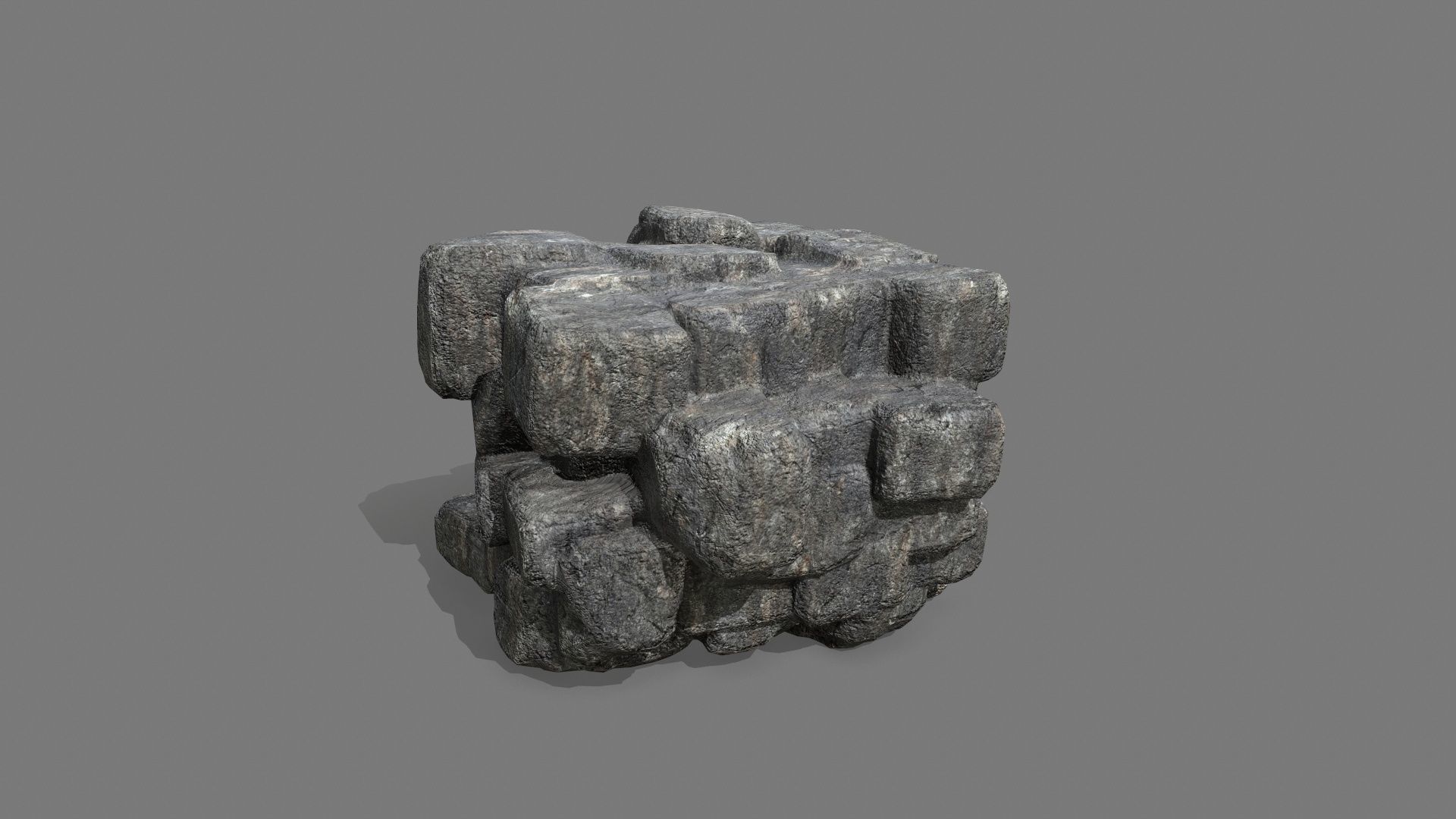 Stone Set piece of rock Low-poly 3D model_9