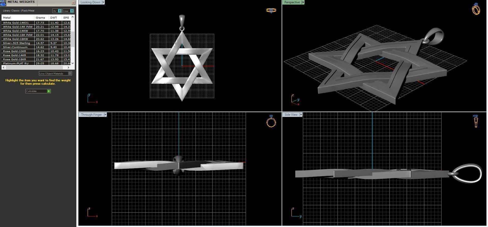 star of David 3D print model_3