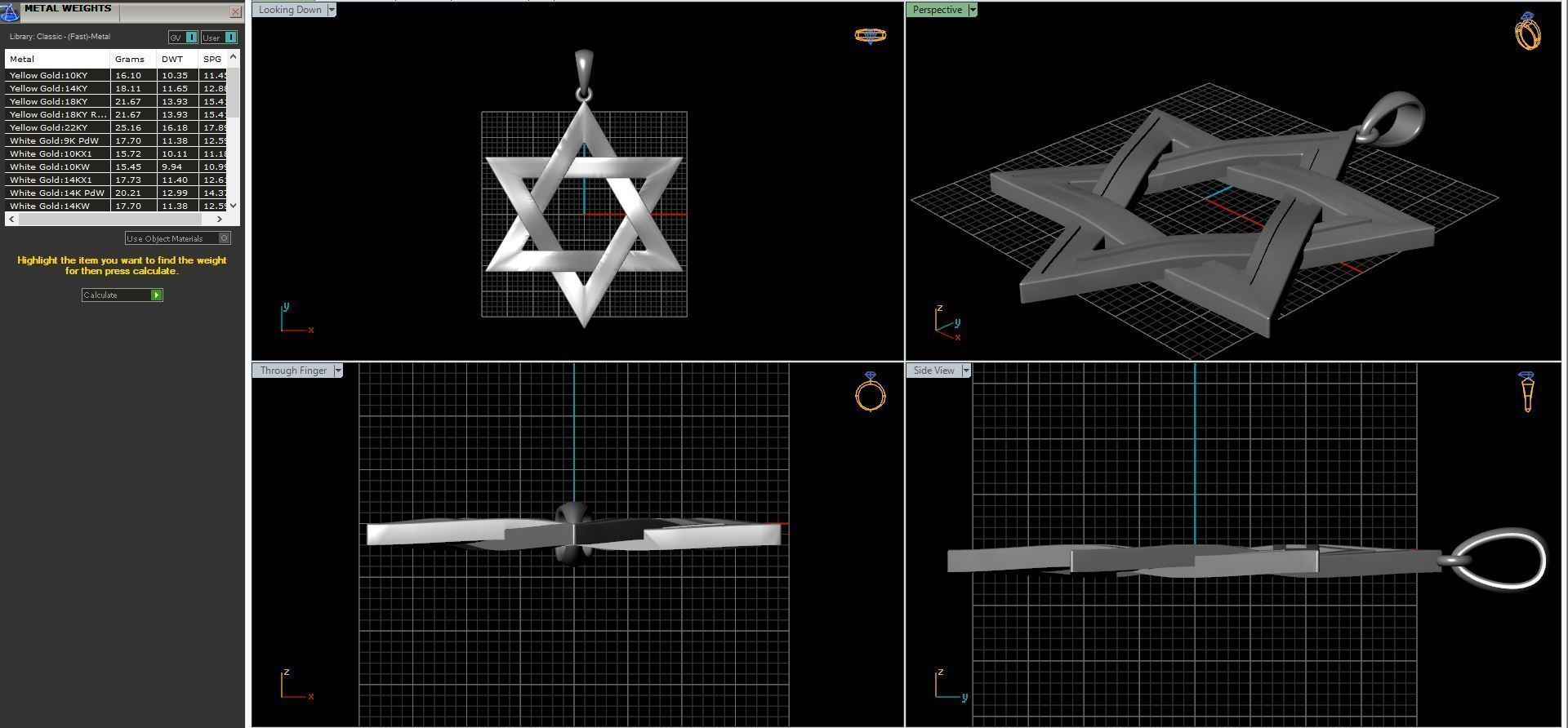 star of David 3D print model_2