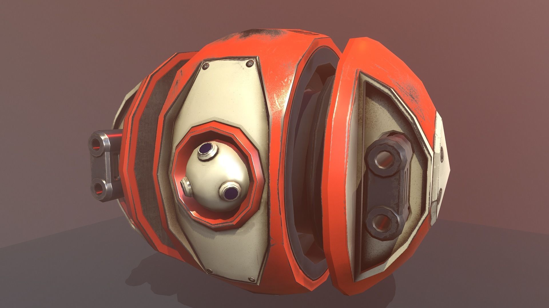 Sphere Drone Low-poly 3D model_16