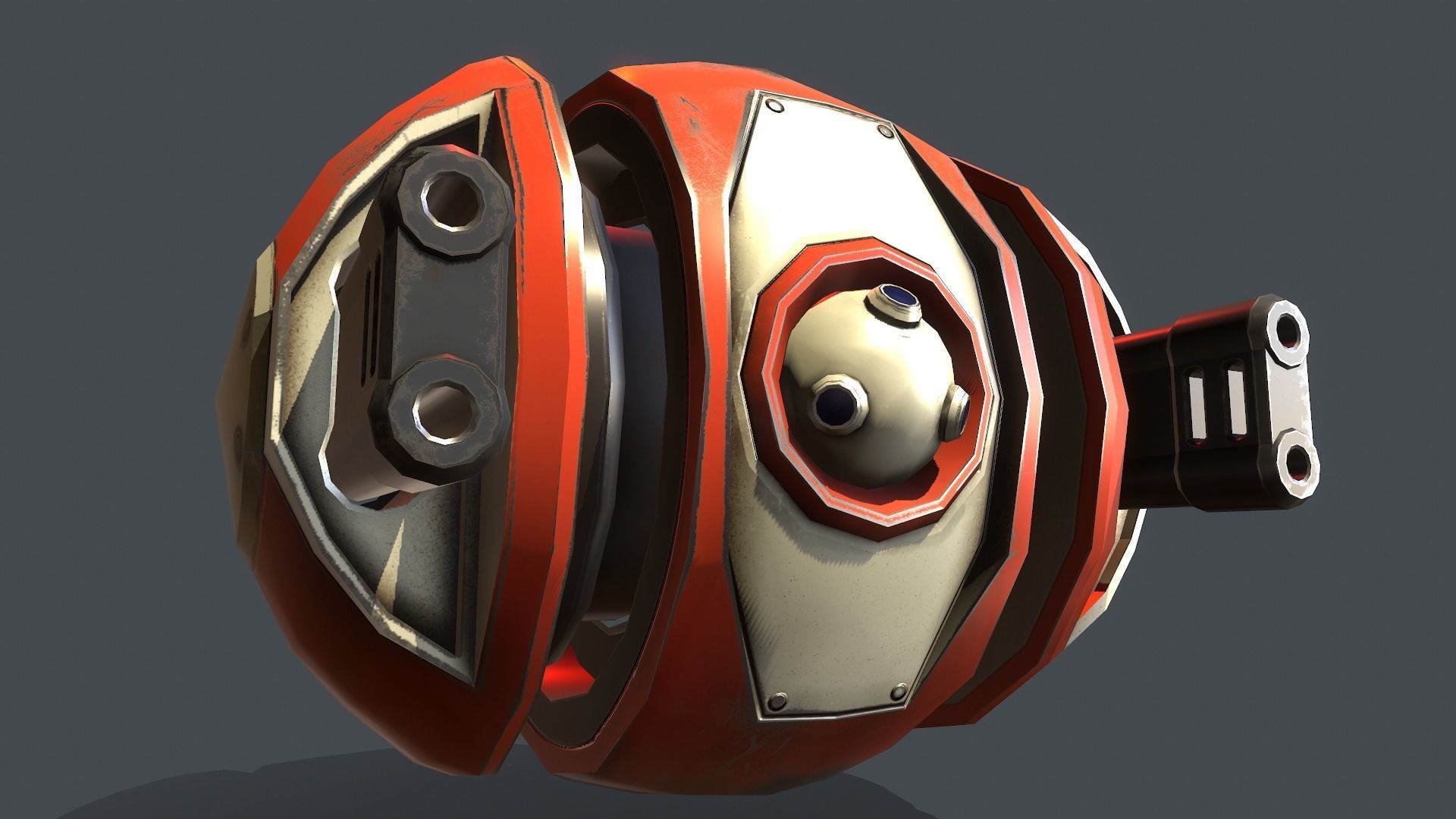 Sphere Drone Low-poly 3D model_7