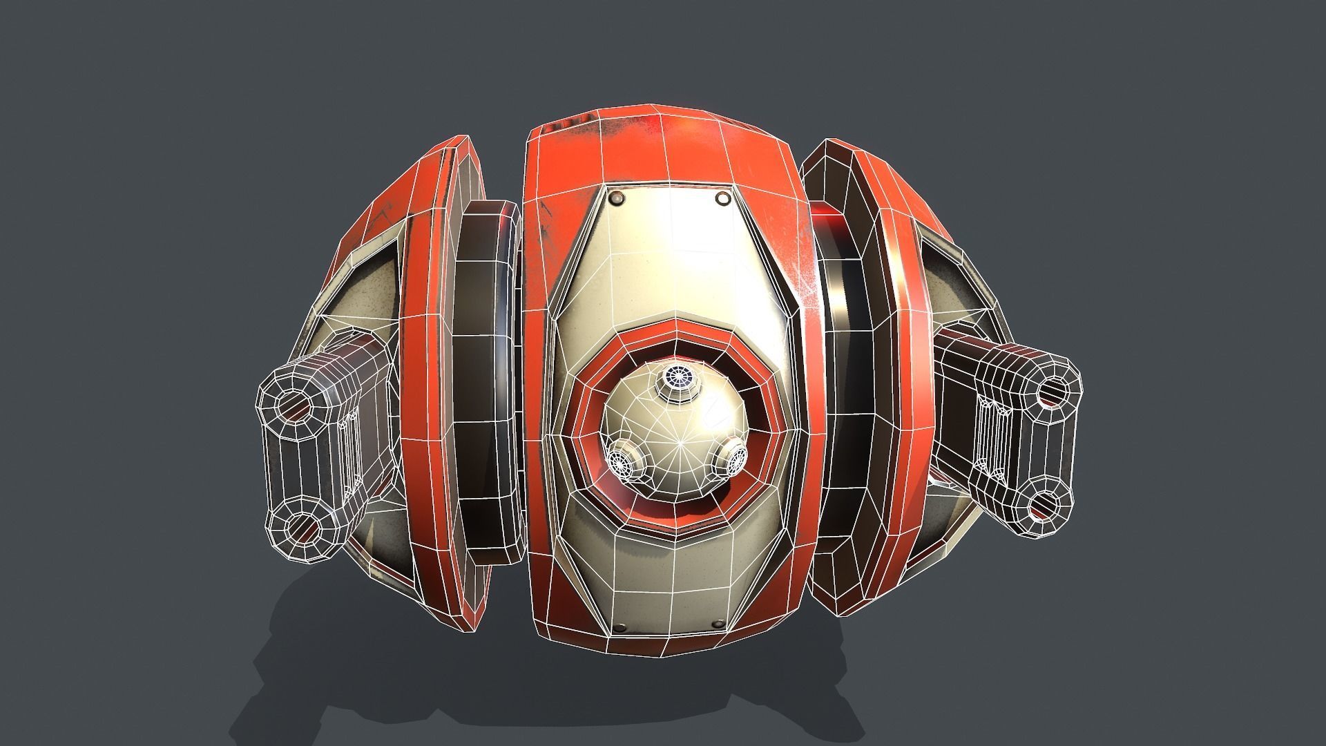 Sphere Drone Low-poly 3D model_10