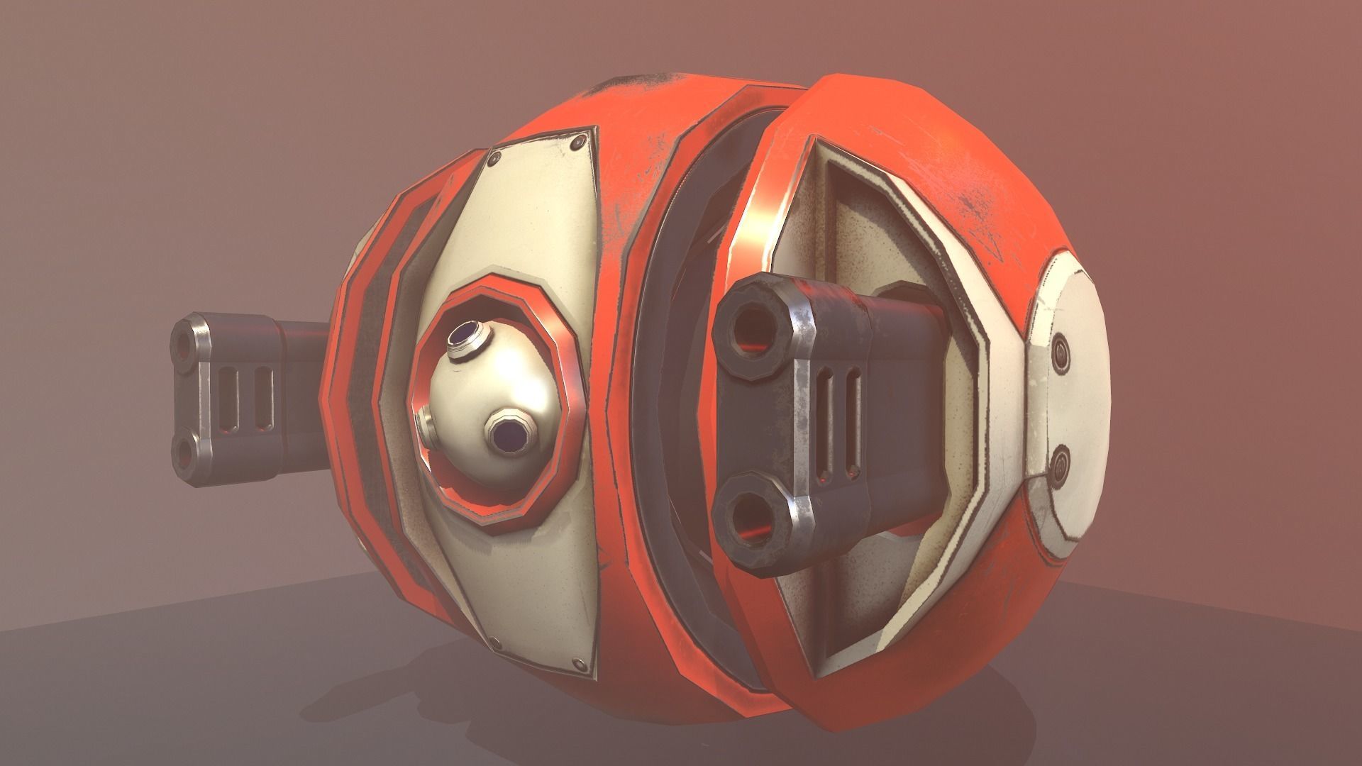Sphere Drone Low-poly 3D model_11