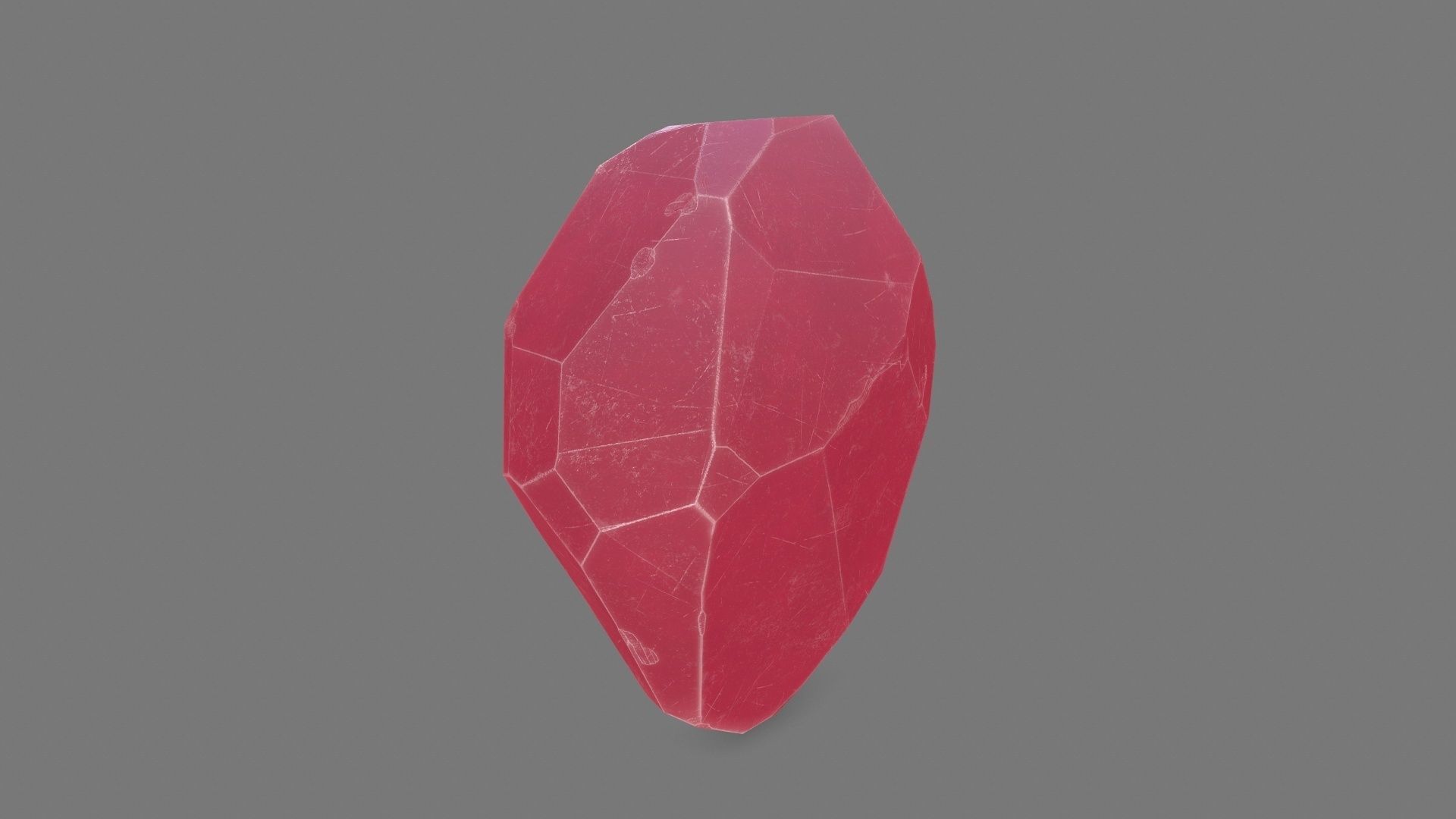 One Crystal Low-poly 3D model_4