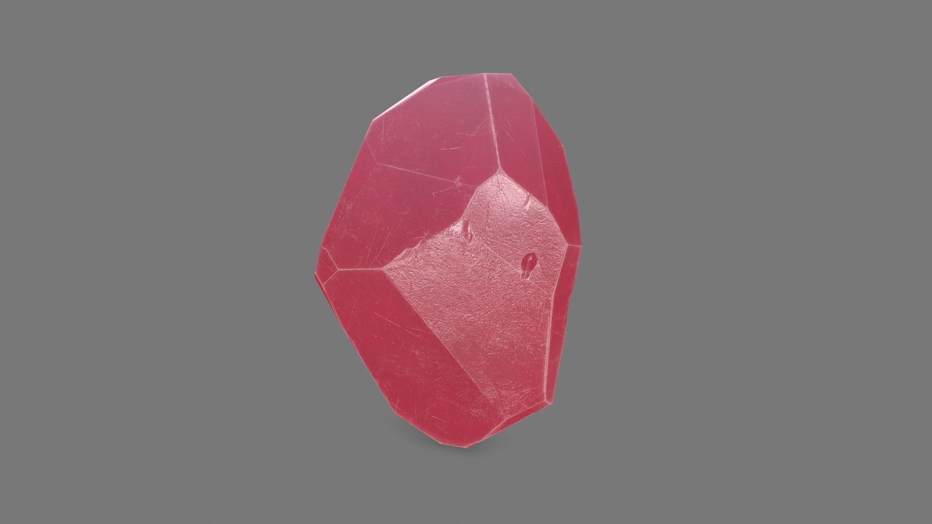 One Crystal Low-poly 3D model_3