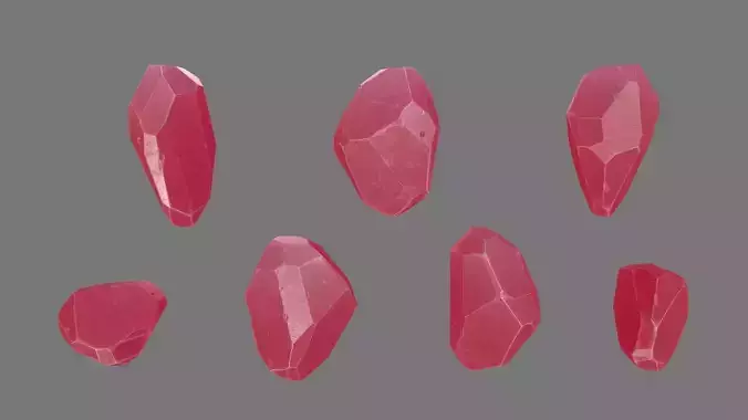 One Crystal Low-poly 3D model