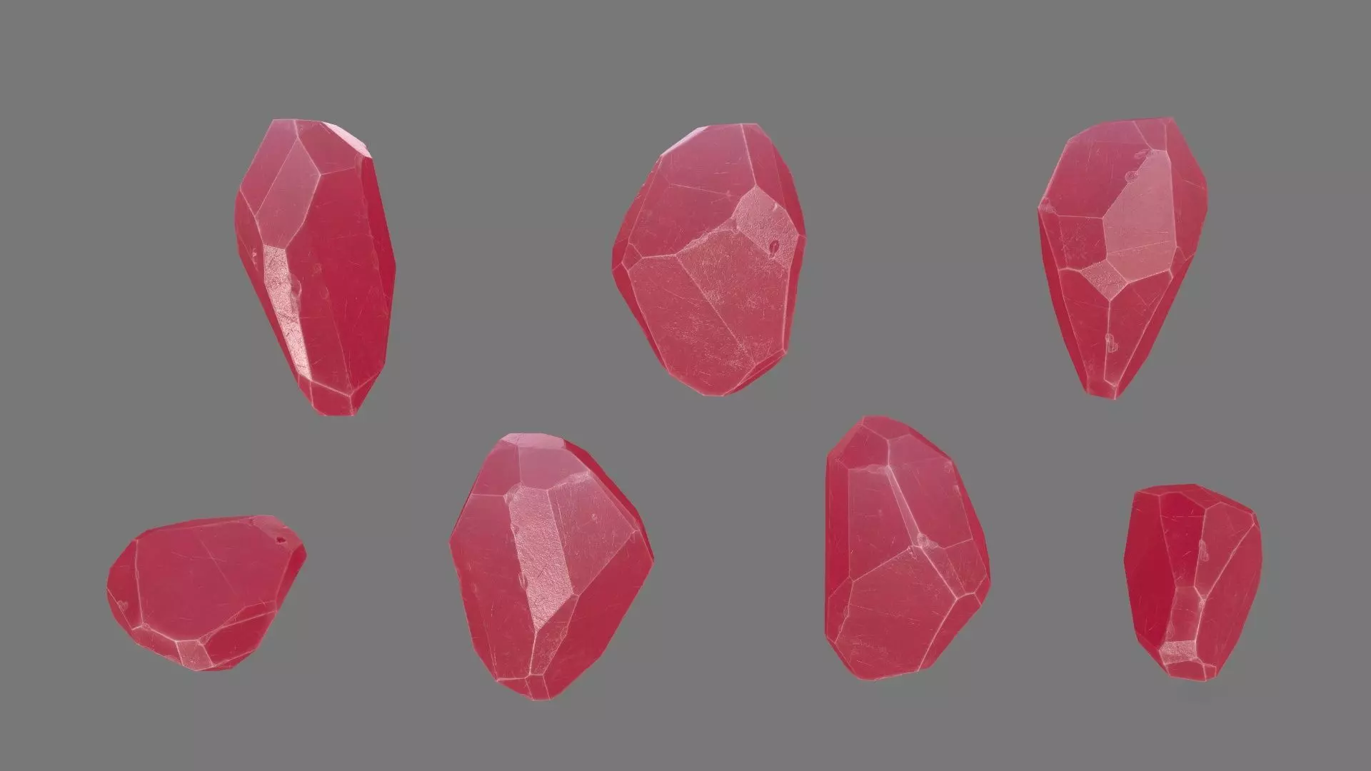 One Crystal Low-poly 3D model_0