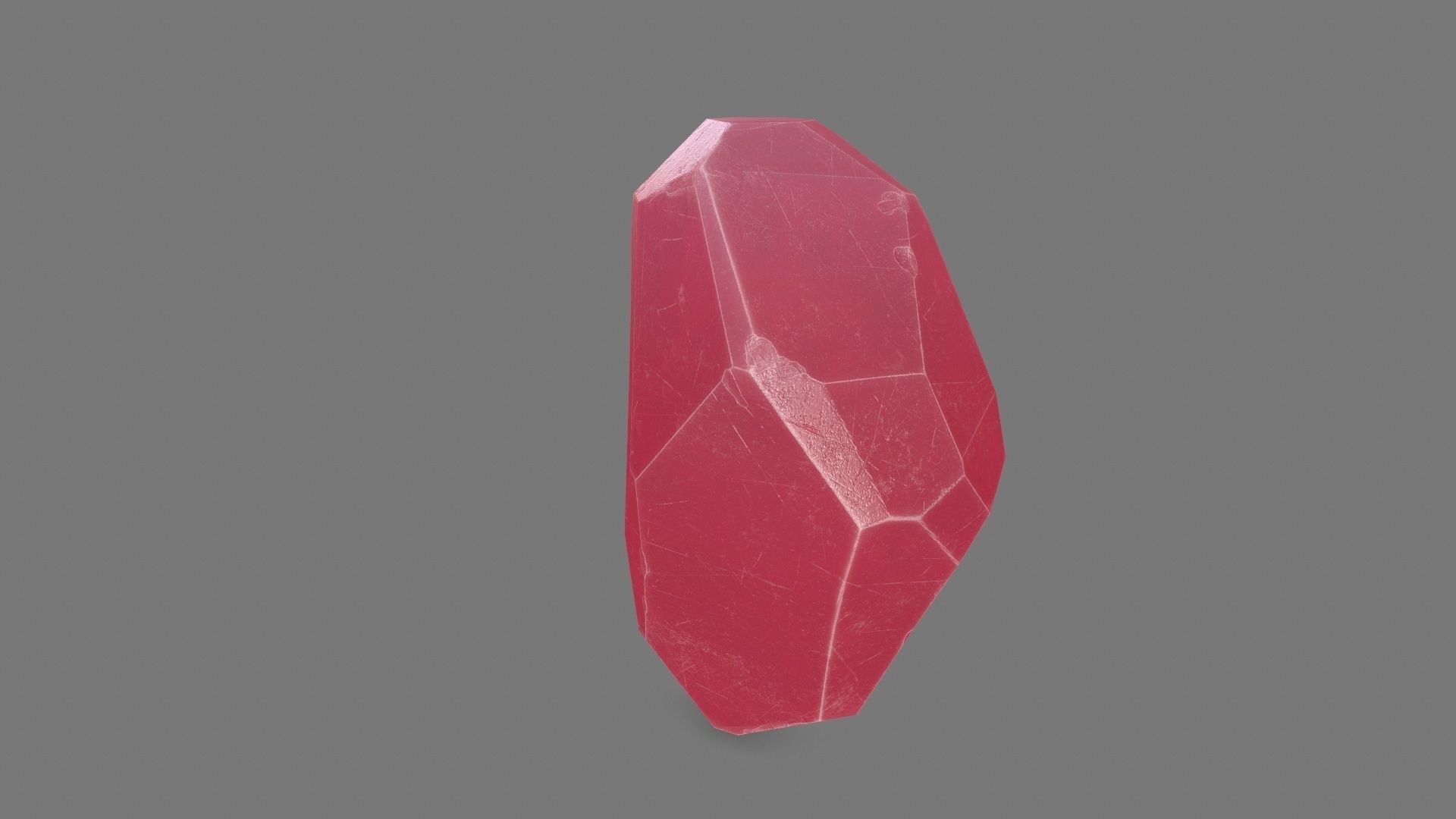 One Crystal Low-poly 3D model_5
