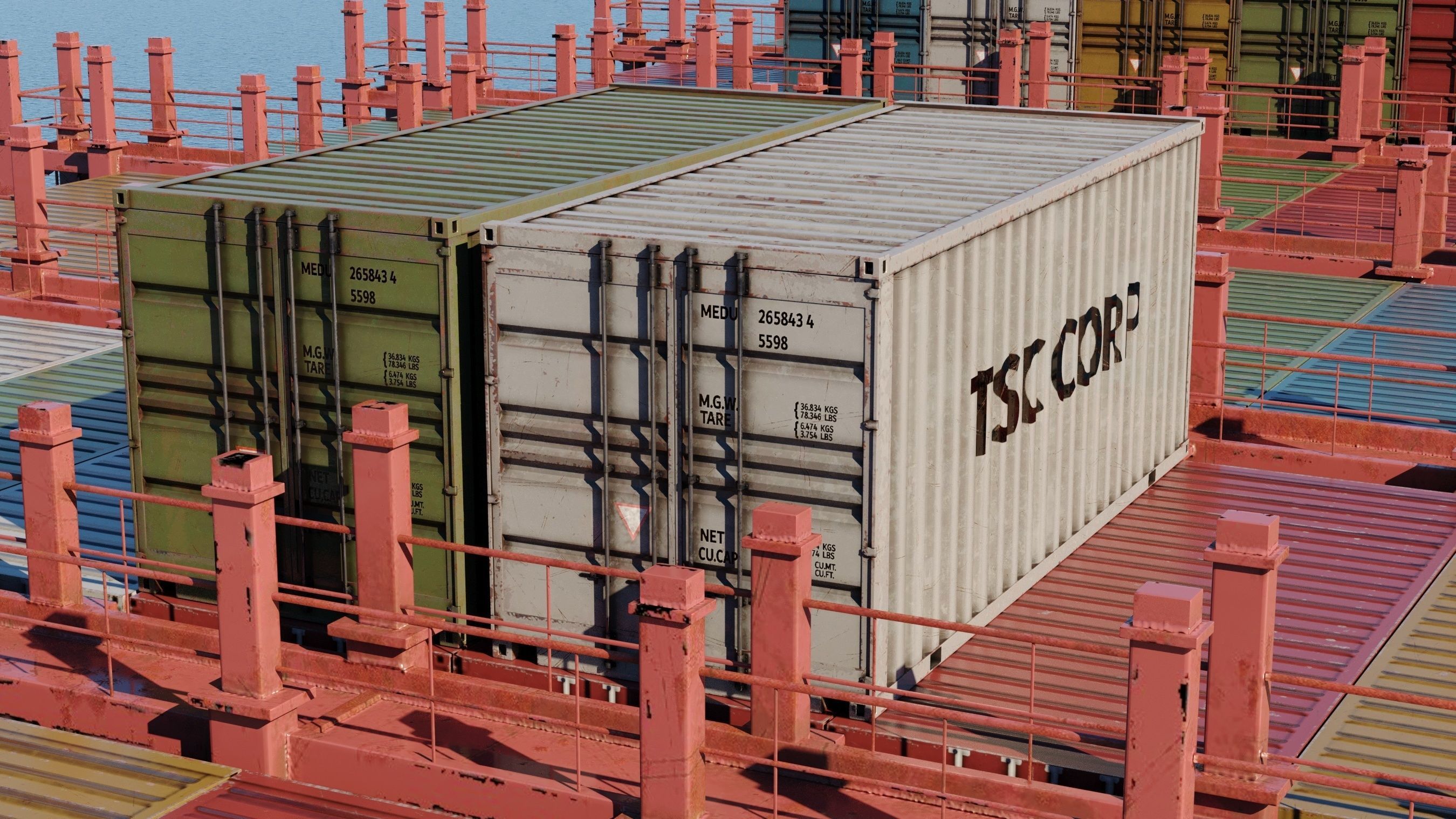 Container ship generic 3D model_21