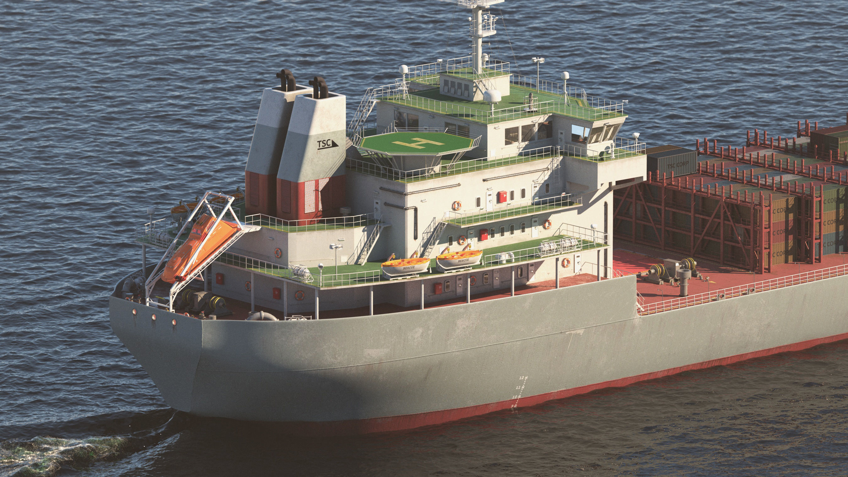 Container ship generic 3D model_2