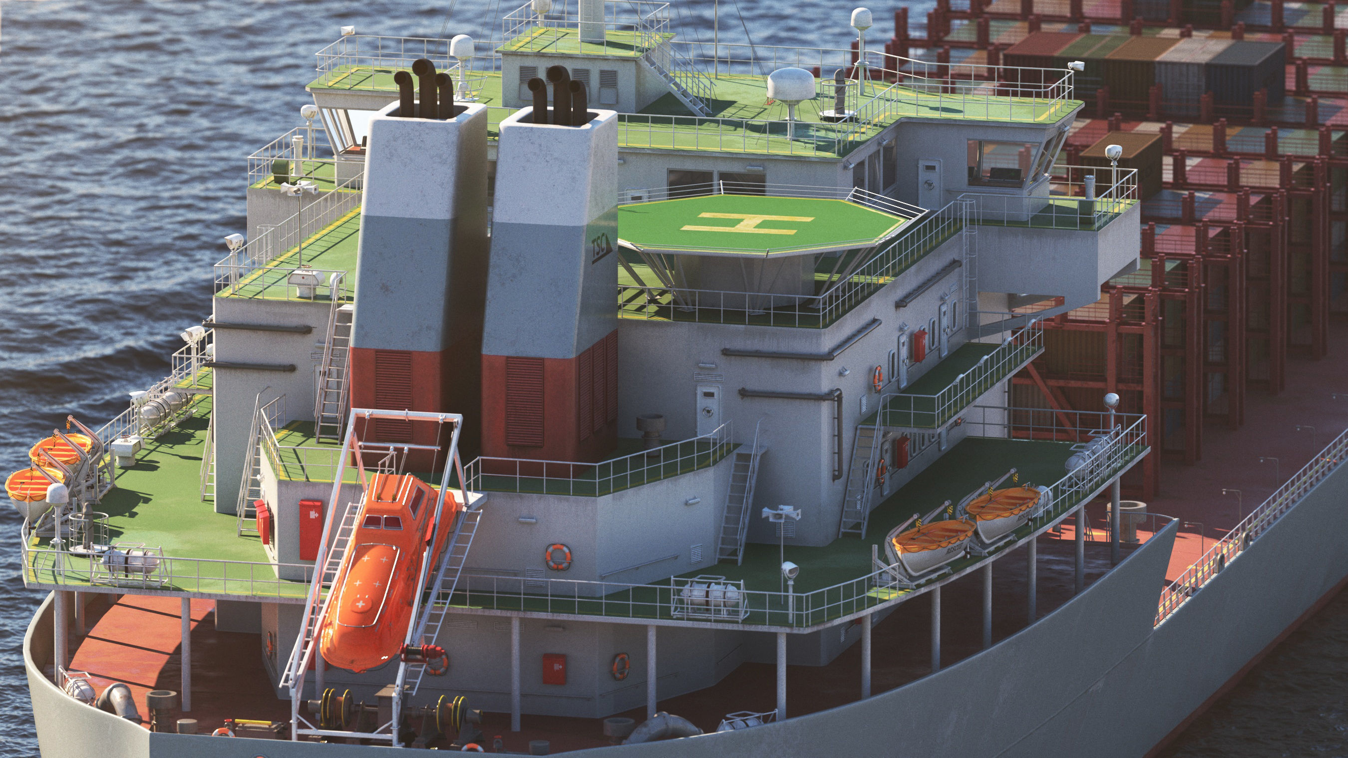 Container ship generic 3D model_4