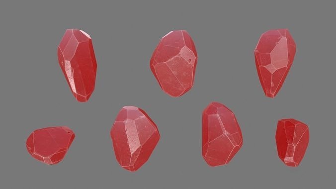 One Crystal Low-poly 3D model