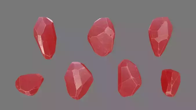 One Crystal Low-poly 3D model