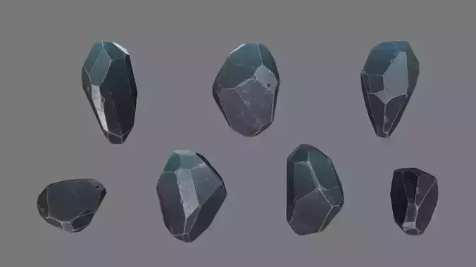 One Crystal Low-poly 3D model