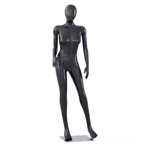 Female black mannequin in a standing pose 57 3D model